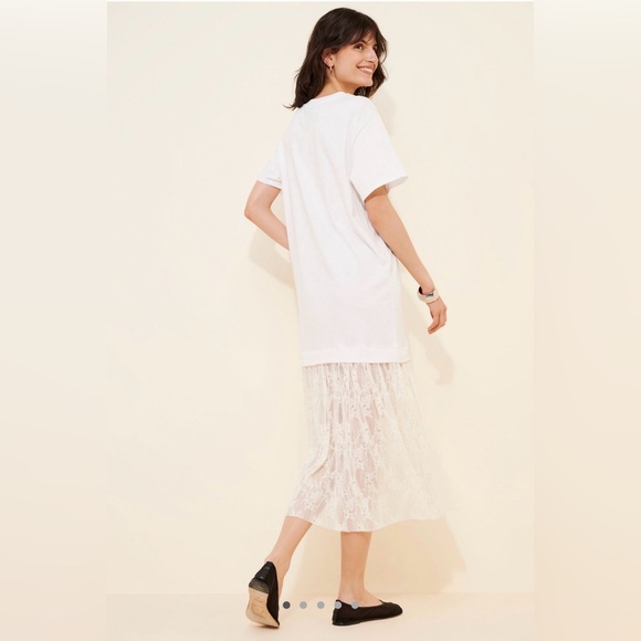 Anthropologie Dresses & Skirts - Anthropologie Cream Lace Midi Skirt